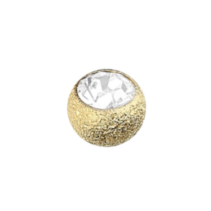 Piercingkugel in Diamantstaub Optik mit Kristall im Piercing Center Aurich & Norden