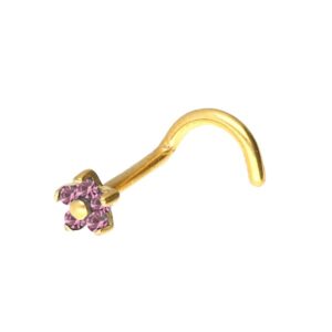 Nasenschmuck - Blume mit Kristall im Piercing Center Aurich & Norden