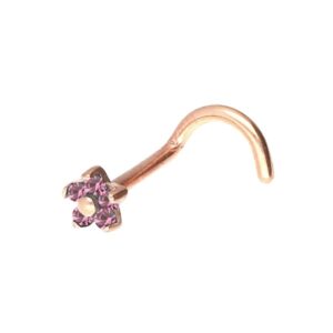 Nasenschmuck - Blume mit Kristall im Piercing Center Aurich & Norden