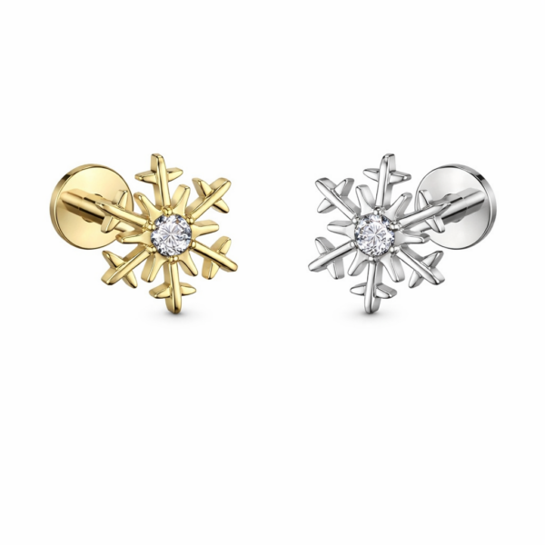 Piercing Ohrschmuck Schneeflocke im Piercing Center Aurich