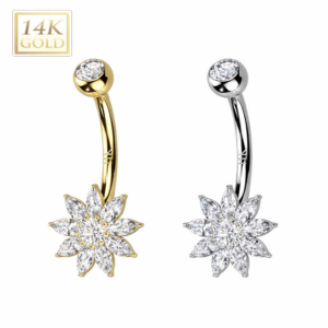 Piercing Bauchschmuck Kristall Blume im Piercing Center Aurich
