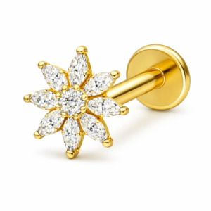 Piercing Ohrschmuck Kristall Blume im Piercing Center Aurich