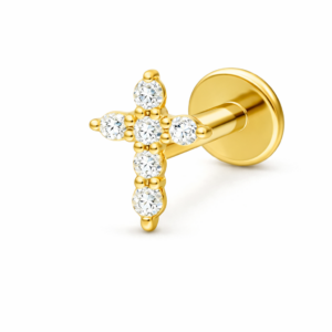 Piercing Ohrschmuck Kristall Kreuz im Piercing Center Aurich