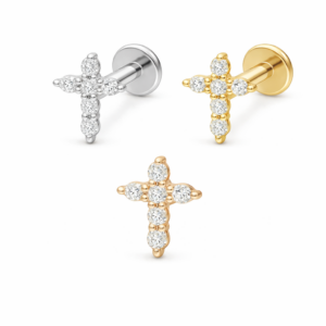 Piercing Ohrschmuck Kristall Kreuz im Piercing Center Aurich